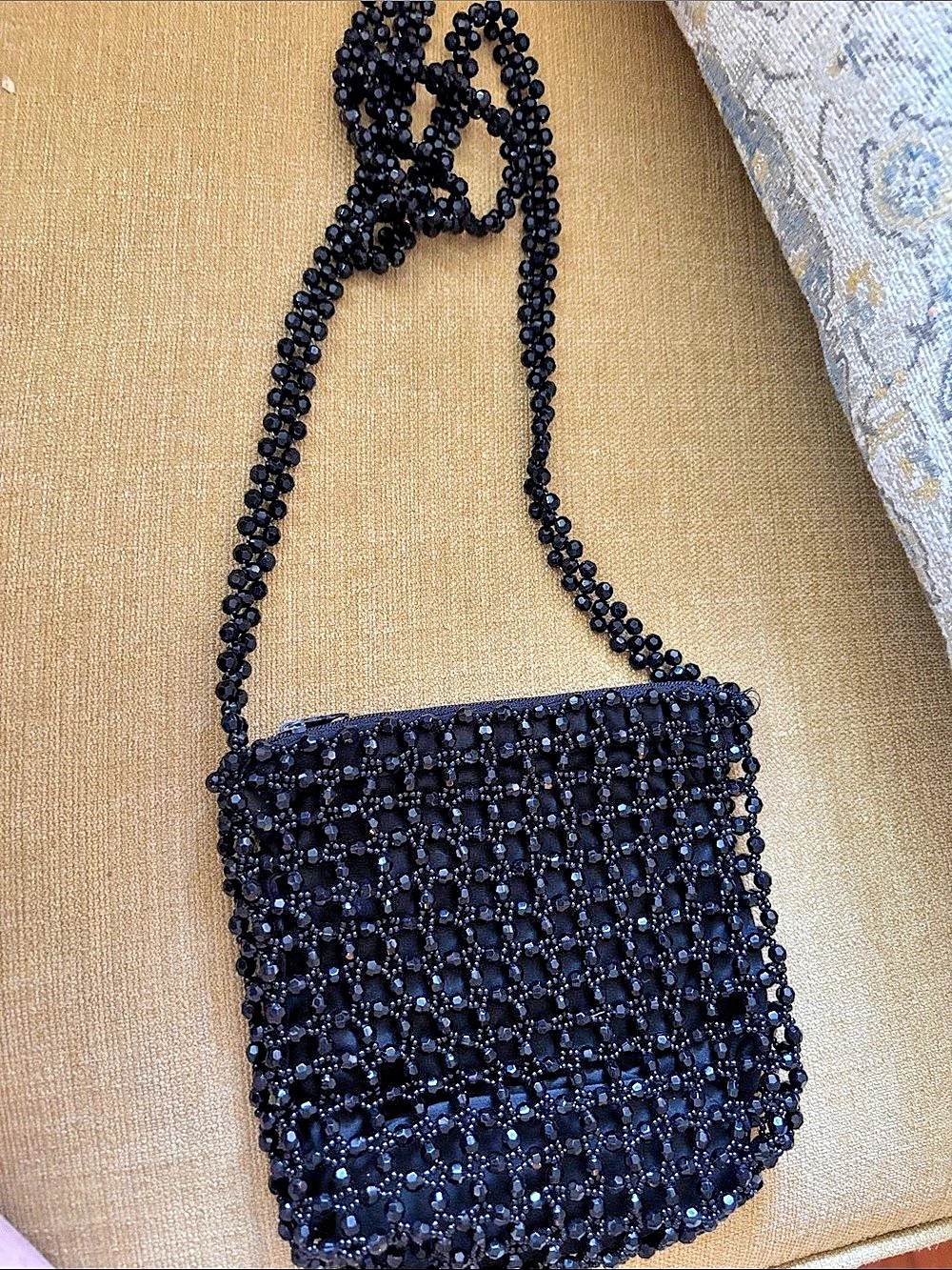 Black Beaded Mini Crossbody Like New